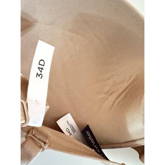 Ambrielle Bra 34D Beige Push Up Plunge Underwire Adjustable Straps NWT RN93677 - Picture 4 of 9